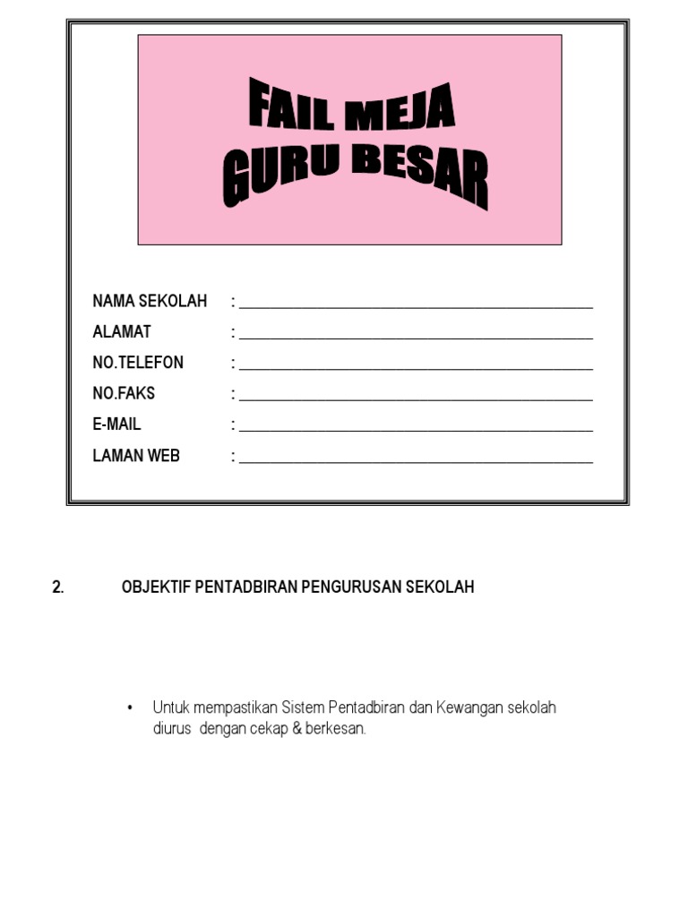 Fail Meja Guru Besar 2008 Pdf