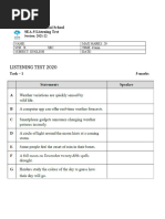 Worksheet-26 ASL - Term2 CLASS 10 Listerning Skill