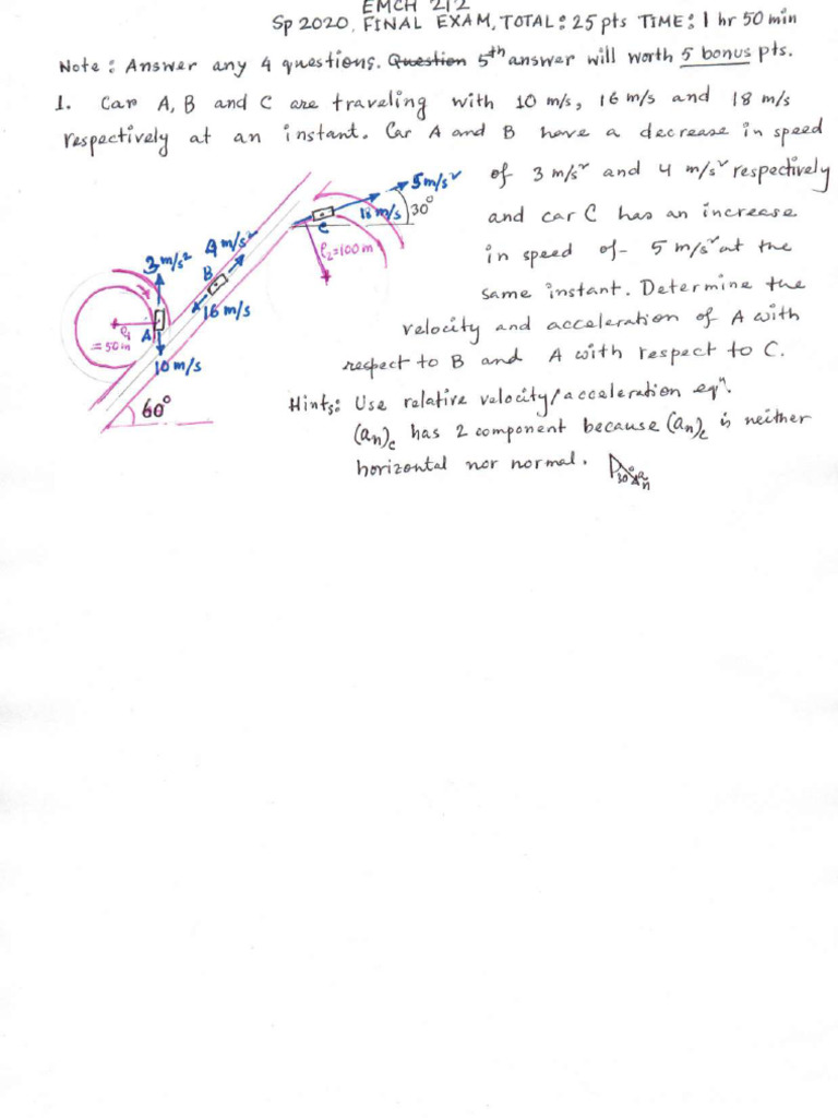 Emch 212 Final Exam SP 2020 Typed - M - C | PDF