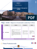 HEC - Executive Certificat Lead Campus - Sustainable Leadership in AFrica - Agenda Et Thèse