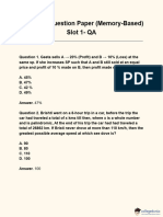 CAT 2023 Slot 1 QA Question Paper