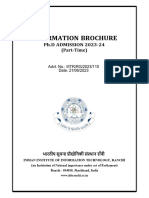 Information Brochure: PH.D ADMISSION 2023-24 (Part-Time)
