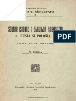 N. Iorga - Scurtă Istorie a Slavilor Răsăriteni. Rusia Şi Polonia. Simple Linii de Orientare