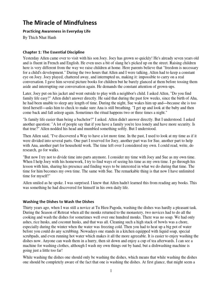 Mindfulness in Daily Life Practices | PDF | Self-Improvement