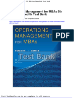 Operations Management For Mbas 5th Edition Meredith Test Bank