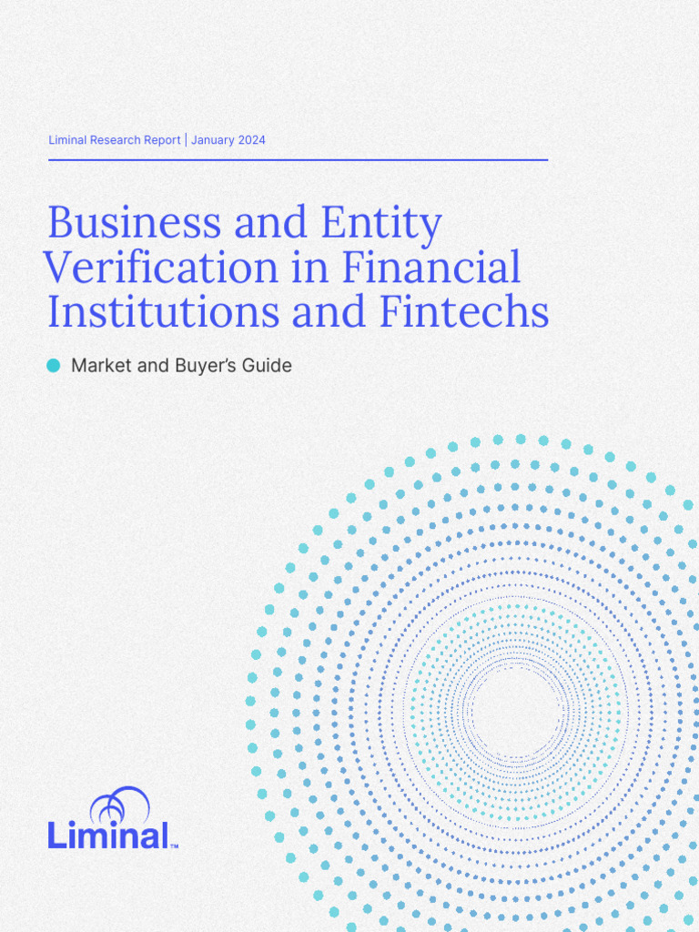 Liminal Business and Entity Verification Market and Buyers Guide - 12122023  | PDF | Regulatory Compliance | Procurement