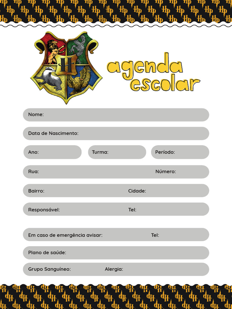 Agenda Escolar Harry Potter Pdf