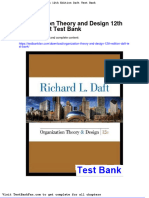 Organization Theory and Design 12th Edition Daft Test Bank