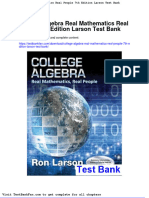 College Algebra Real Mathematics Real People 7th Edition Larson Test Bank