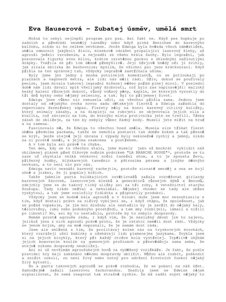 Hauserova zubatej usmev umela smrt pdf