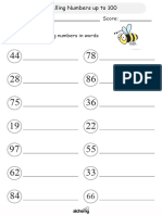 Primary Maths Worksheet (Spelling Numbers Up To 100) Part 2