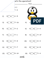 Primary Maths Worksheet (What's The Operation Used)