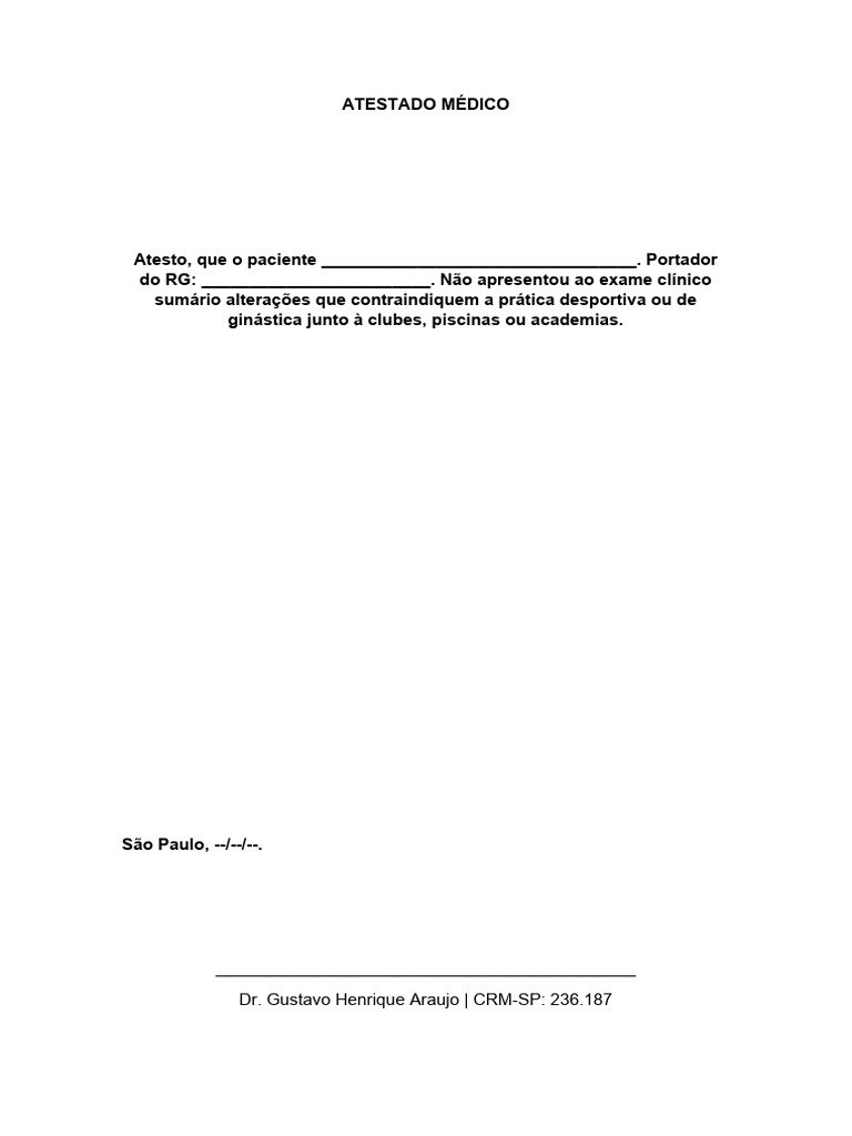 Modelo De Atestado De Aptidao Psicologica