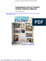 Lifespan Development Lives in Context 1st Edition Kuther Solutions Manual