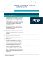 Enterprise Risk Assessment Process Questionnaire Template