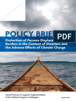 Policy Brief Protection of Persons Displaced Across Borders in The Context of Disasters and The Adverse Effects of Climate Change