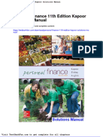 Personal Finance 11th Edition Kapoor Solutions Manual