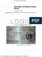 Logic The Essentials 1st Edition Hurley Solutions Manual