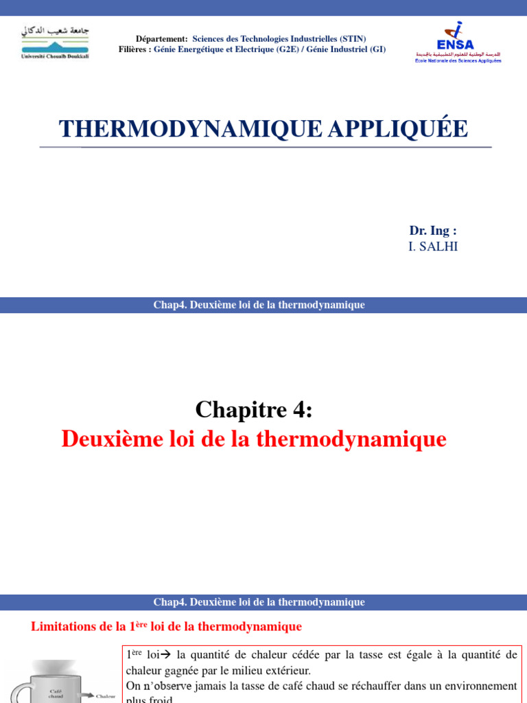 Deuxième loi de la thermodynamique | PDF | Chaleur | Entropie
