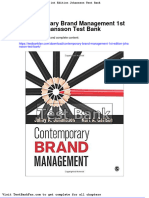 Contemporary Brand Management 1st Edition Johansson Test Bank