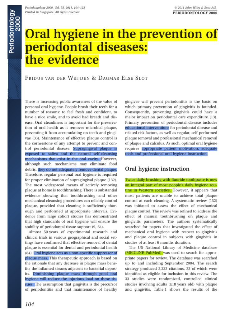 Oral Hygiene Pdf Oral Hygiene Periodontology
