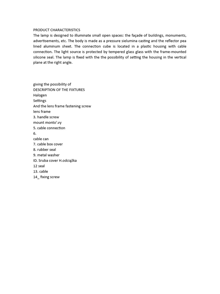 Product Characteristics PDF Waste Manufactured Goods