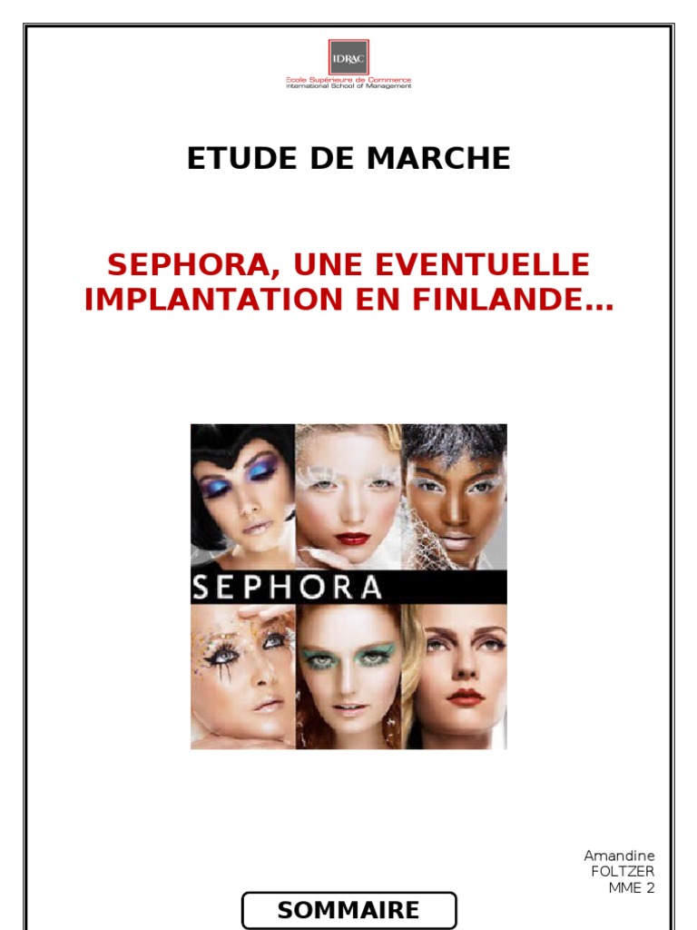 Etude de marché Sephora | Commercialisation | Économie