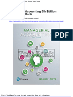 Managerial Accounting 5th Edition Braun Test Bank