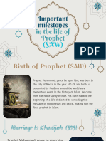 Important Milestones in The Life of Prophet (SAW)