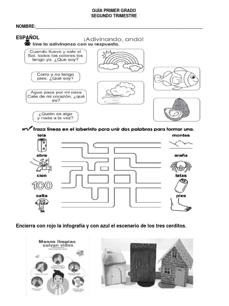Guía de Actividades para Primer Grado | PDF | Artes del Lenguaje y ...