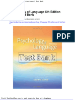 Psychology of Language 5th Edition Carroll Test Bank