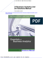 Essentials of Business Analytics 2nd Edition Camm Solutions Manual