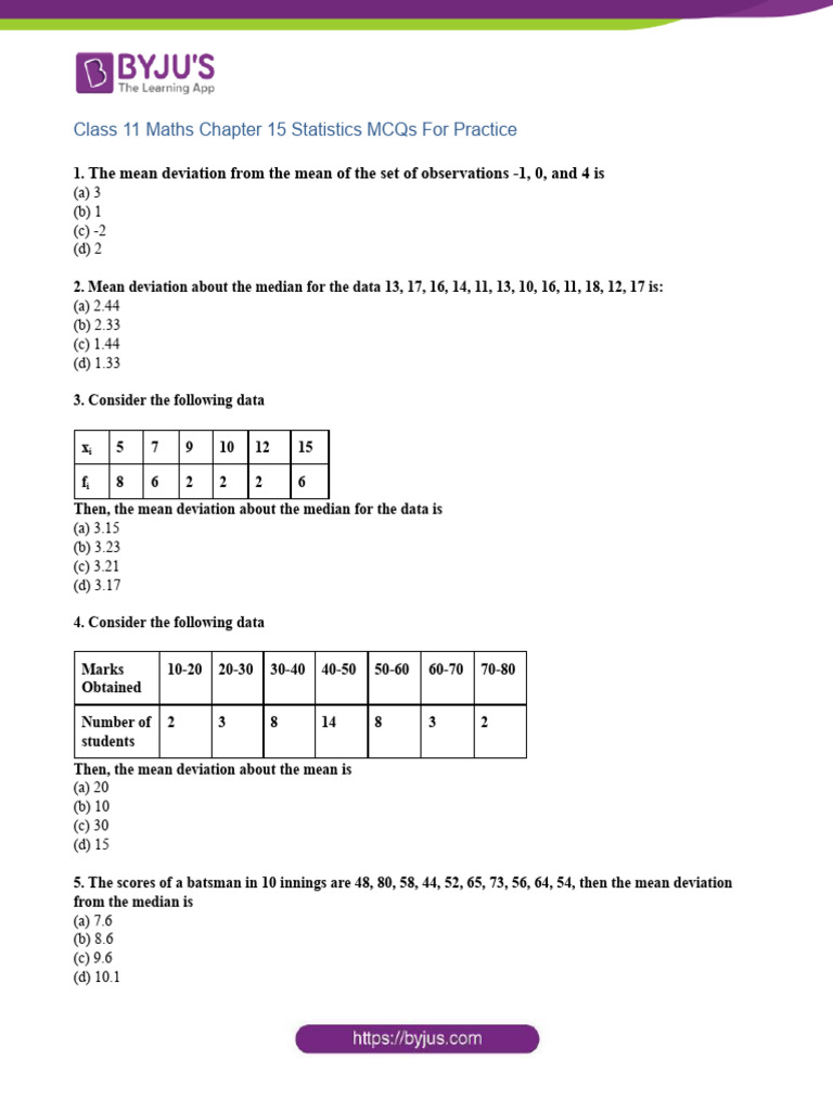 Maths Statistics Pdf