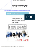 Managment Occupation Health and Safety 5th Edition Kevin Test Bank