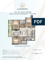 Type - B2 (Non-Corner) 3 Bed Luxury Apartment - Sea View: Total Area: 2375 SQ - FT