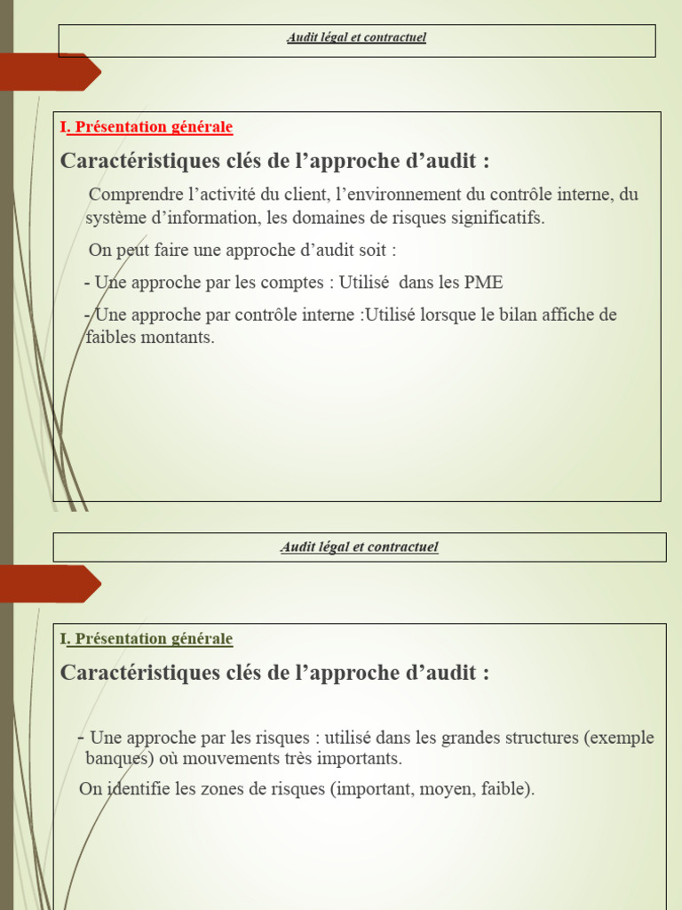 Audit Légal et Contractuel: Approches et Risques | PDF | Contrôle ...
