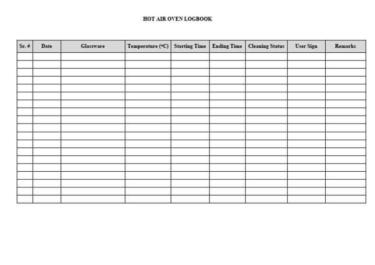 04 Hot Air Oven Logbook PDF