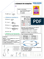 Fórmulas para Cálculos de Preparo de Soluções - Química Analítica