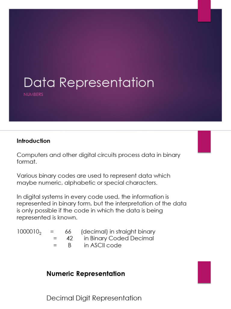 Number Systems - Data Representation (Numbers) | PDF