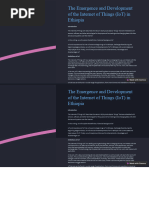 The Emergence and Development of The Internet of Things IoT in Ethiopia