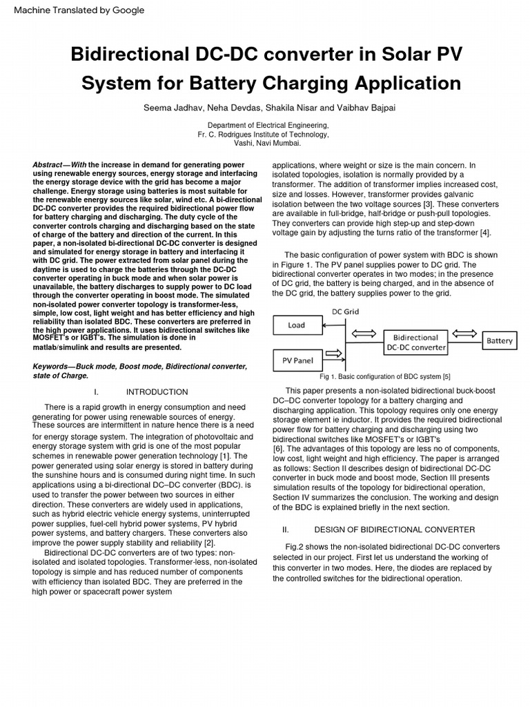 Non-Isolated Bidirectional DC-DC Converter Design | PDF | Inductor ...