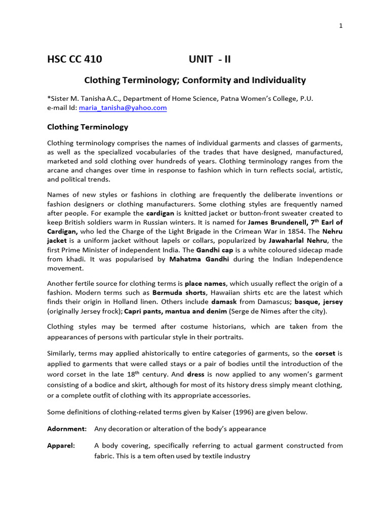 Clothing Norms: Conformity vs. Individuality | PDF | Clothing | Conformity