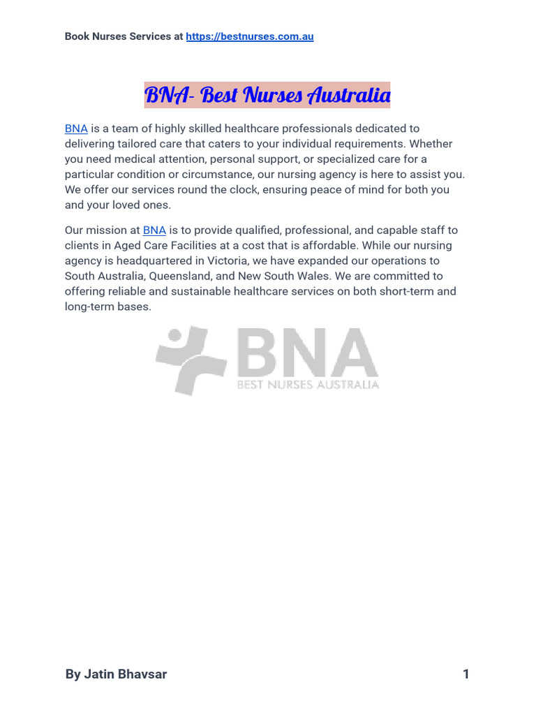 Bna PDF PDF Nursing Health Care