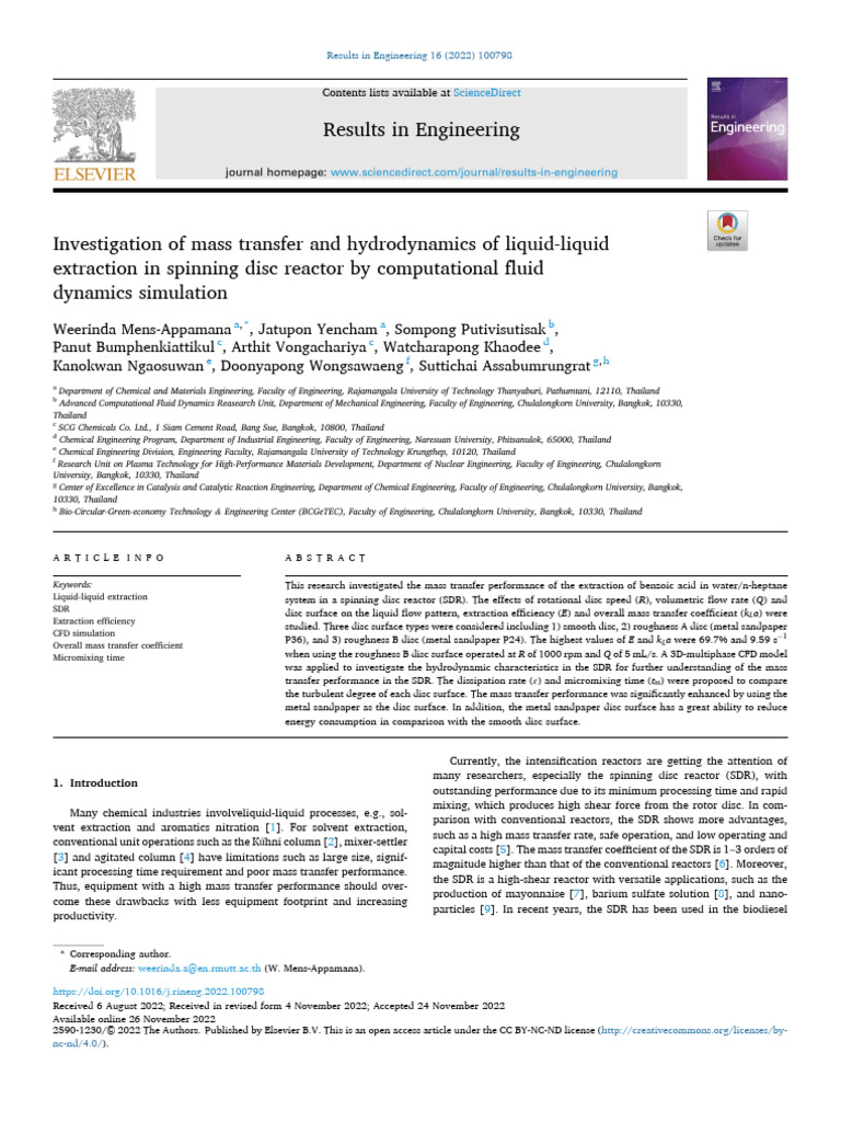 RESULTS IN ENGINEERING ELSEVIER intelligence overview