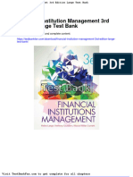Financial Institution Management 3rd Edition Lange Test Bank