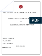 Velammal Vidhyashram Surapet: Physics Investigatory Project ON Electromagnetic Induction