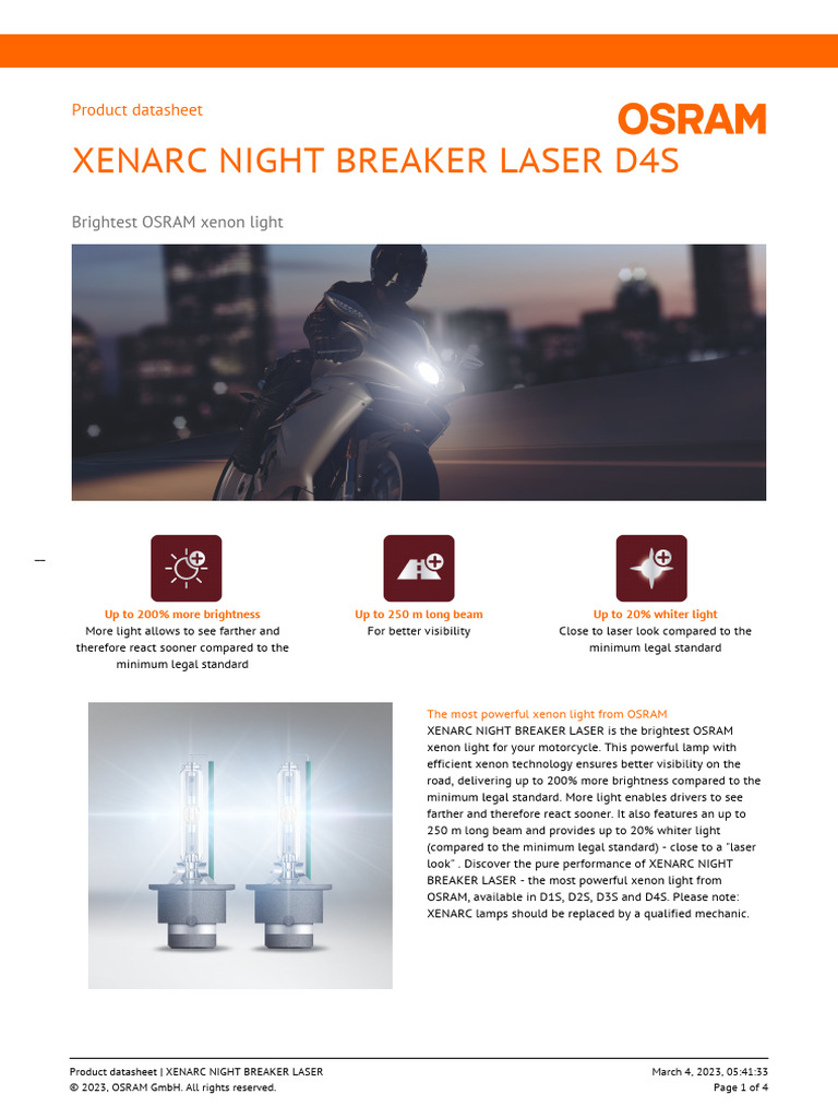 OSRAM XENARC NIGHT BREAKER LASER D3S, 200% more India