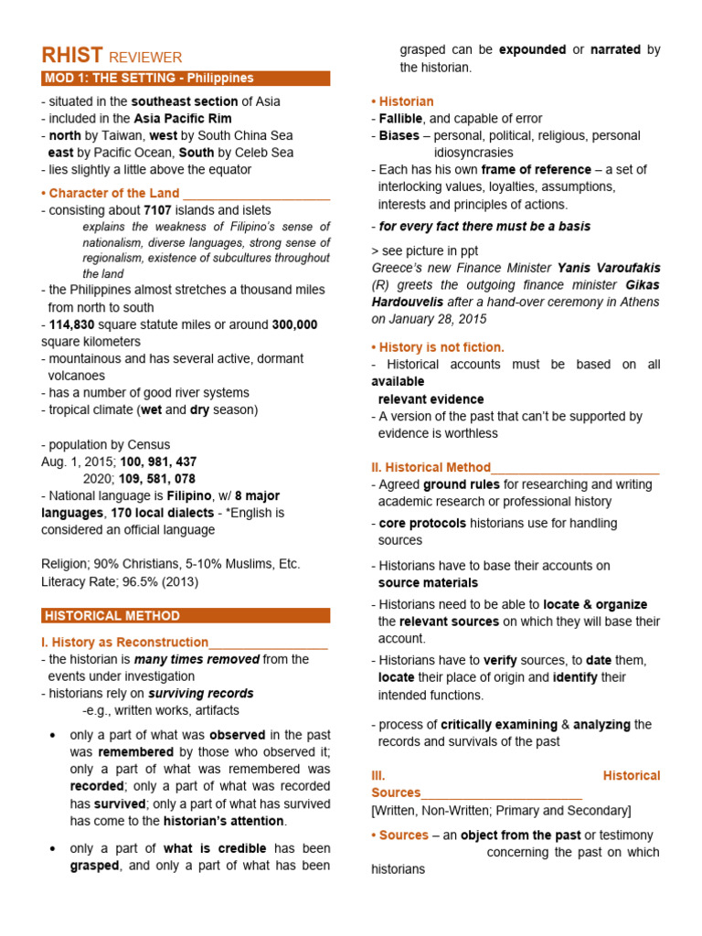 1 Notes RHIST | PDF