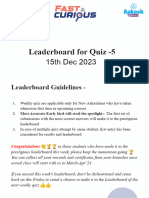 Quiz - 5 Leaderboard and Solutions