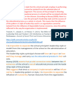 The Leadership Model or Style That The School Principle Employs in Performing His Function As A Leader Cannot Be Isolated From The Administration of Education or School Management